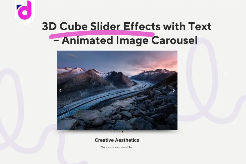 3D Cube Slider Effects with Text – Animated Image Carousel - diva criativa