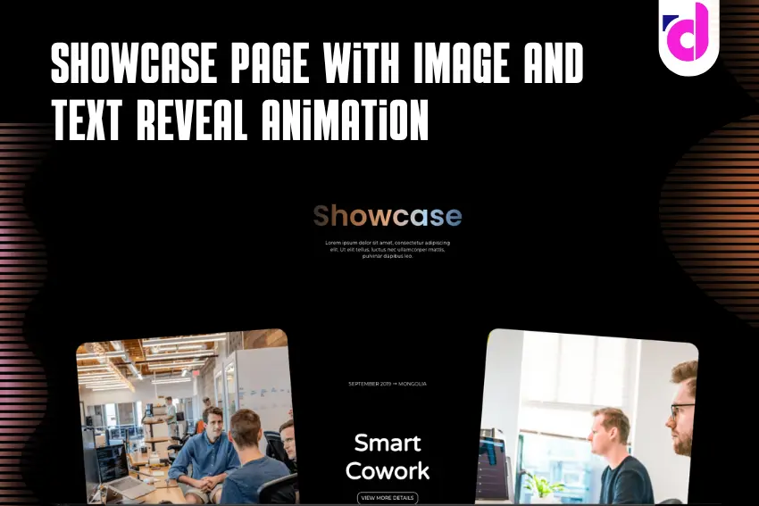 Showcase Page with Image and Text Reveal Animation - diva criativa